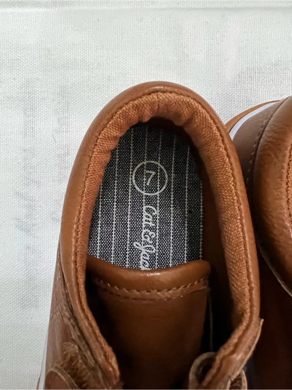 Cat & Jack Toddler Sneakers New Size 7 Brown Faux Leather Hook & Loop